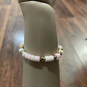 Elegant Pink and Gold Beaded Bracelet